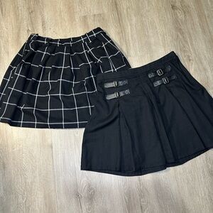 Hot Topic Plaid & Buckle Mini Skirt Bundle of 2 Size S/M Y2K Goth Grunge